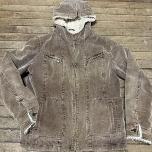 Women's Giacca corduroy Sherpa fur quilted full zip jacket